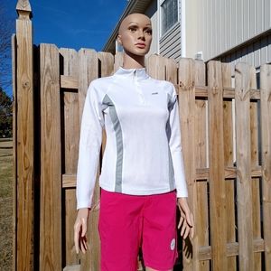 Avia Women's Sweatshirts White Grey & Grey Quarter Zip Athletic Top Small